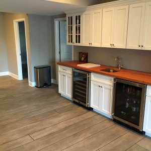 Rustic Wood Concrete Kitchen Flooring - A beautiful blend of natural wood and modern concrete, providing a durable and stylish flooring option for kitchens.